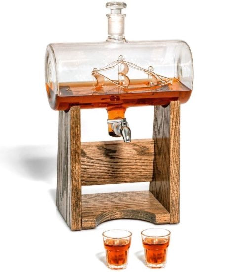 Spigot Decanter with Oak Base