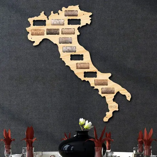 Italy Wine Cork Map