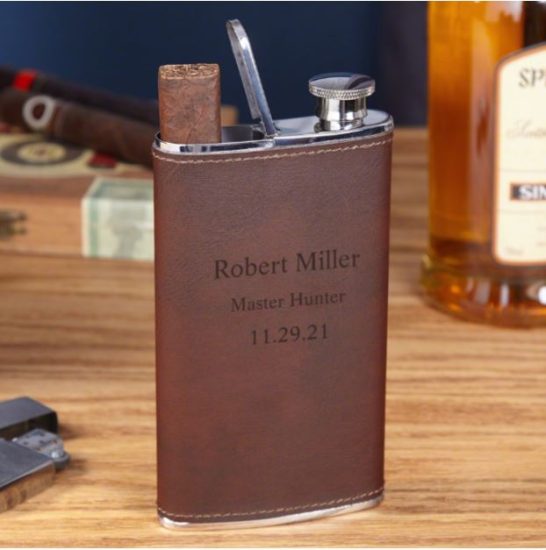 Custom Leather Cigar Flask