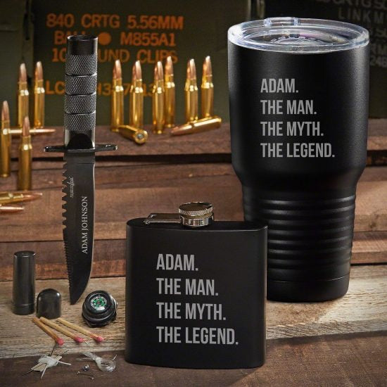 Coffee Tumbler Flask and Knife Set