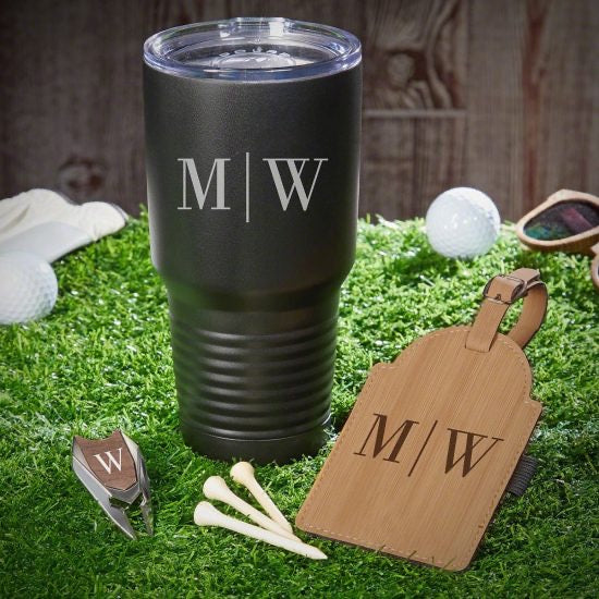 Custom Coffee Tumbler with Golf Accessories