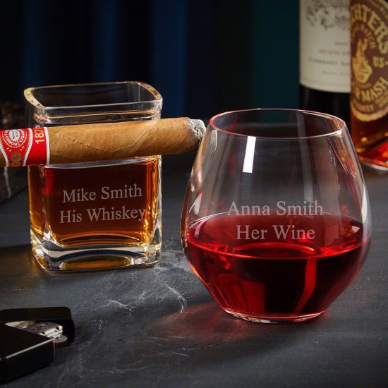 Cigar and Wine Glass Set