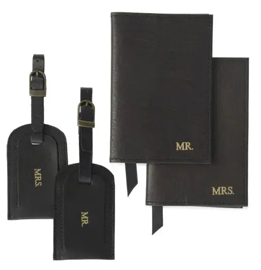 Leather Passport Set of Wedding Gifts for Couples