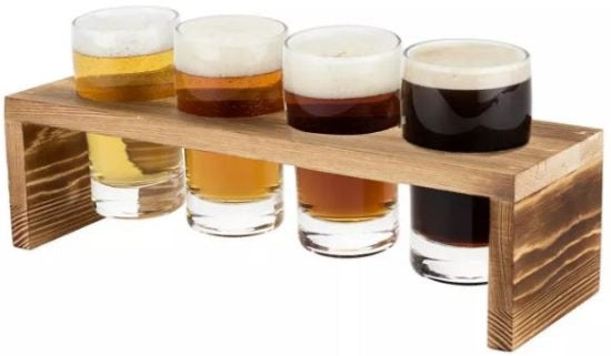 Transportable Wooden Beer Tasting Flight Set