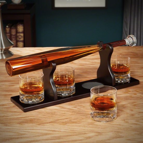 Baseball Decanter Set of Gifts for Retired Dads