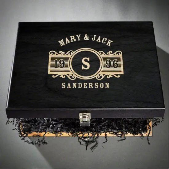 Engraved Wooden Gift Box 25th Anniversary Ideas