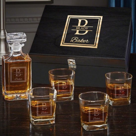 Whiskey Decanter Box Set is on the Wedding Anniversary Gift List