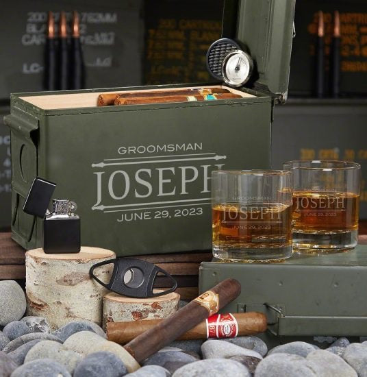 Personalized Ammo Can Set of Wedding Registry Ideas for Guys