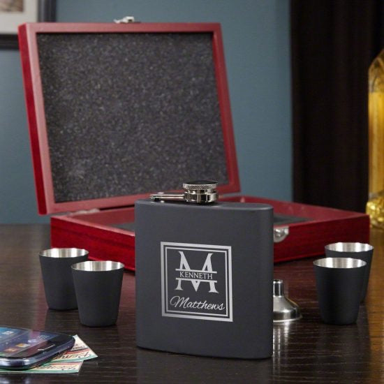 Engraved Flask Box Set