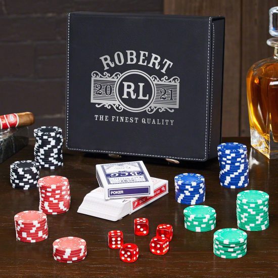 Embossed Poker Gift Set for Military Guy
