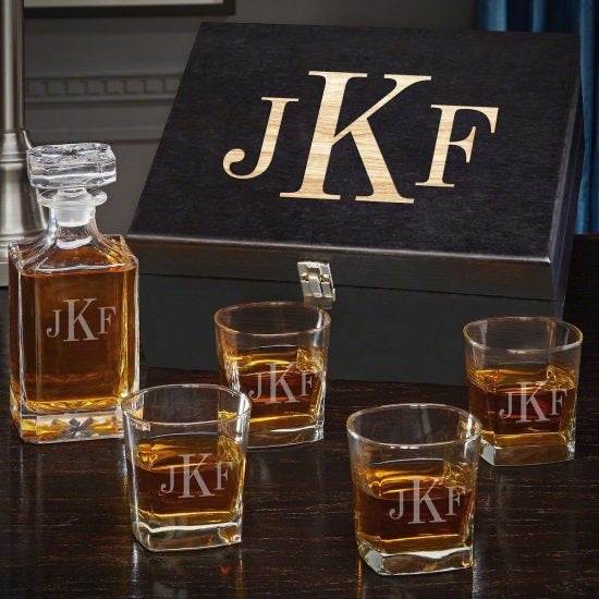 Monogram Decanter Set of Luxury Wedding Gifts