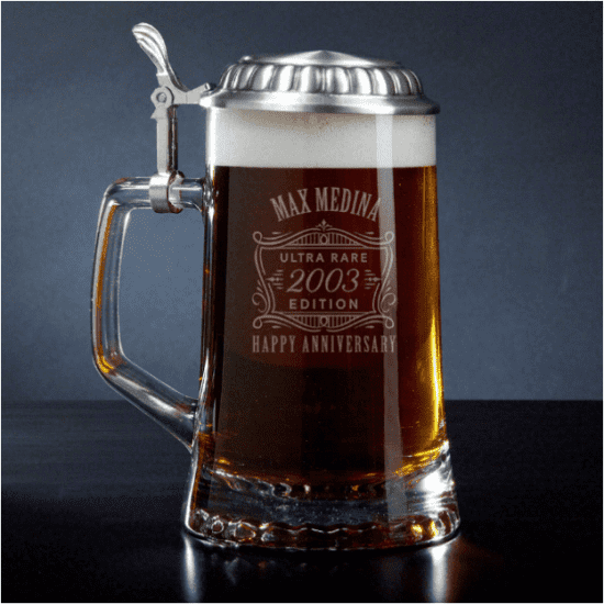 Personalized Beer Stein Anniversary Gift