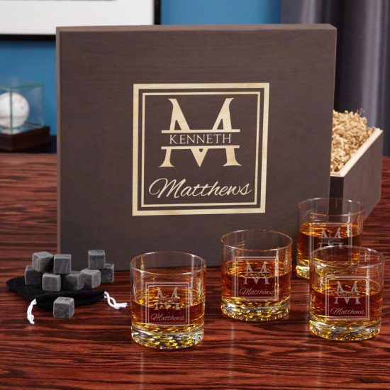 Personalized Whiskey Glasses Box Set
