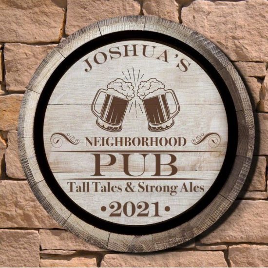 Personalized Wood Tavern Sign What to Get Your Brother for Christmas Gift