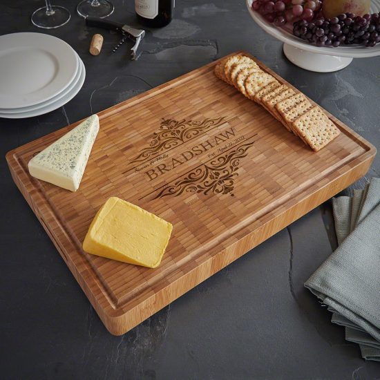 Engraved Bamboo Charcuterie Board for the Reception