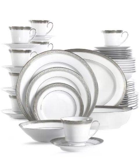 50 Piece Platinum Edge China Set