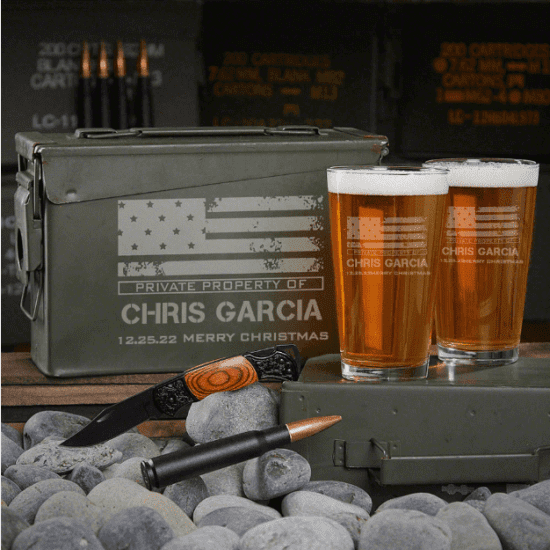 Ammo Can Pint Glass Set of Cool Christmas Gift Ideas