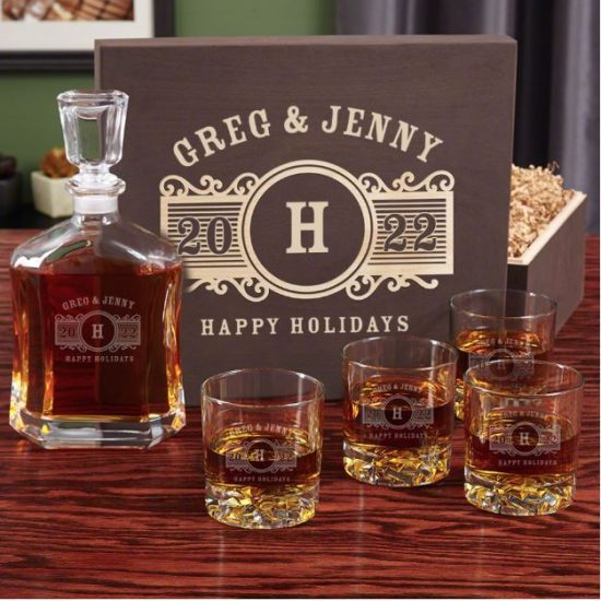 Personalized Whiskey Decanter Christmas Gift Boxes