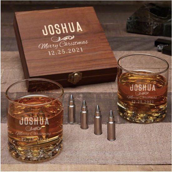 Custom Bullet Whiskey Stone Gift Box Set