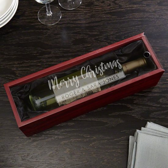 Engraved Wine Bottle Christmas Gift Box