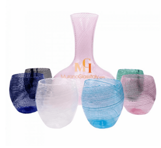 Blown Colored Wine Glass Gift Set