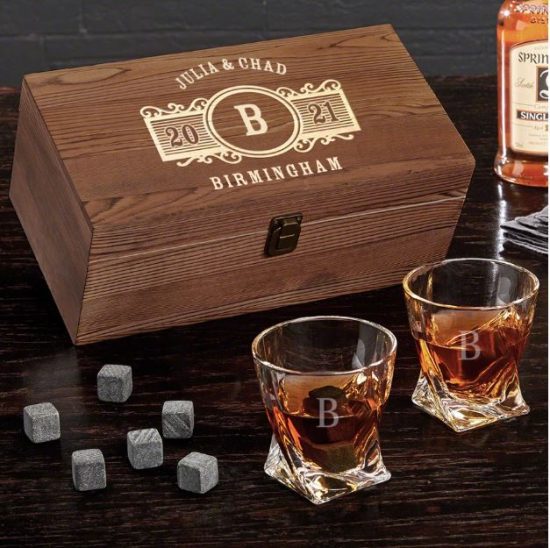 Custom Whiskey Gift Set for Newlyweds