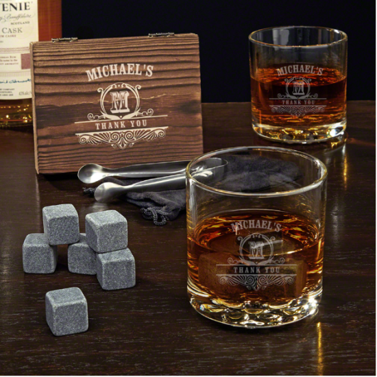 Custom Whiskey Stone Gift Set