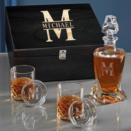 Whiskey and Cigar Decanter Set