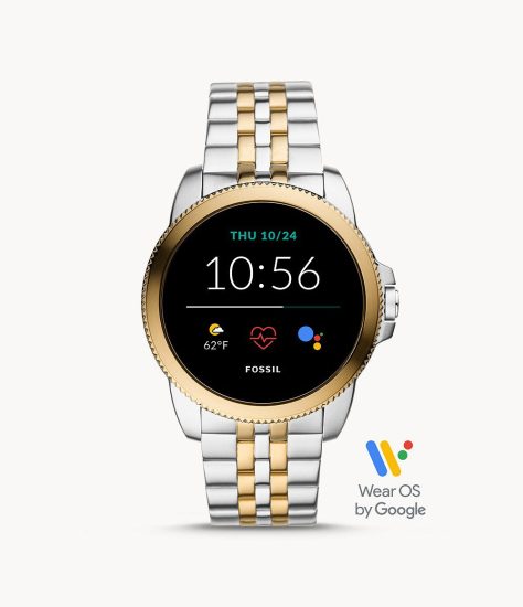 Fossil Silver and Gold Smartwatch Wedding Gift for Groom