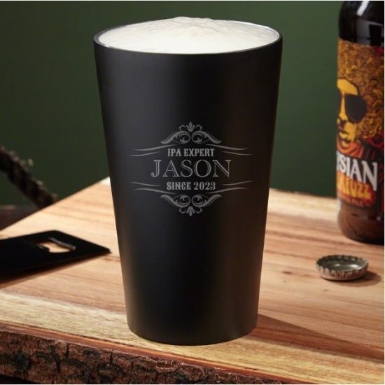 Engraved Insulated Pint Glass