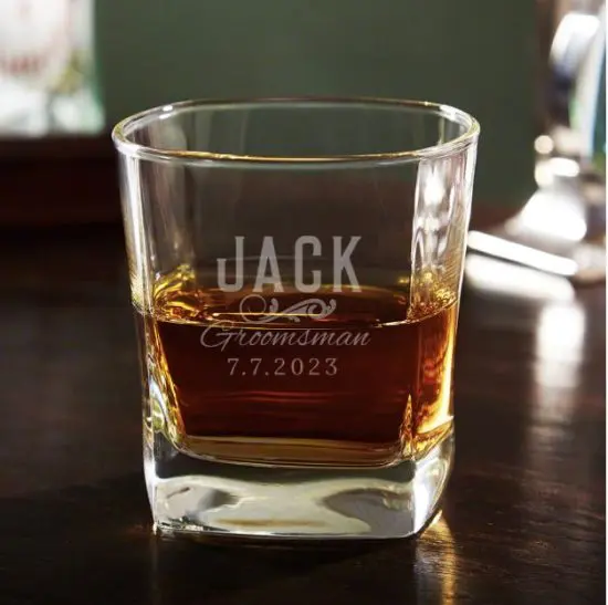 Square Personalized Old Fashioned Glass