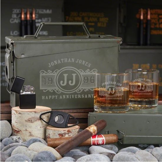 Custom Ammo Can Set of 25th Anniversary Gifts for Him