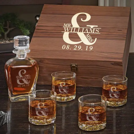 Personalized Gifts for Newlyweds Decanter Set