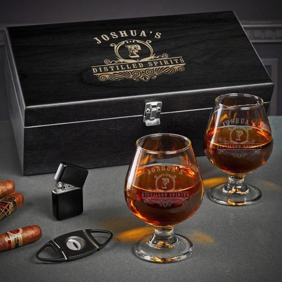 Cognac Box Set of Groom Gift Ideas