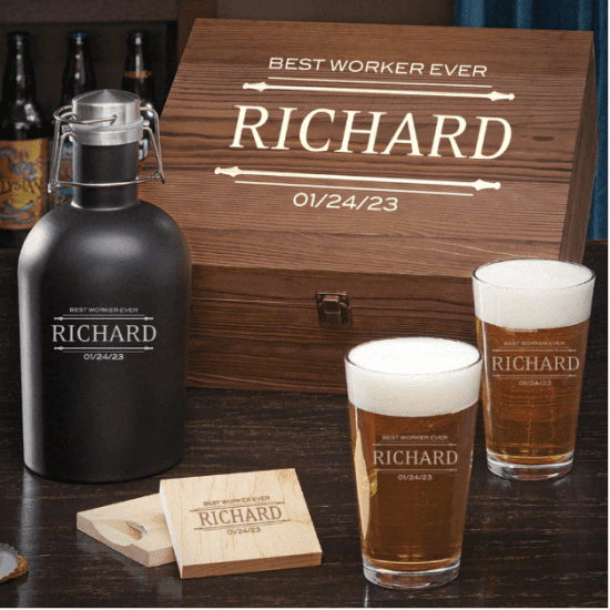 Custom Growler Set of Gifts for Young Professional