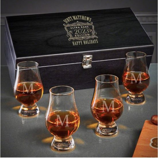 Personalized Glencairn Whiskey Gift Set