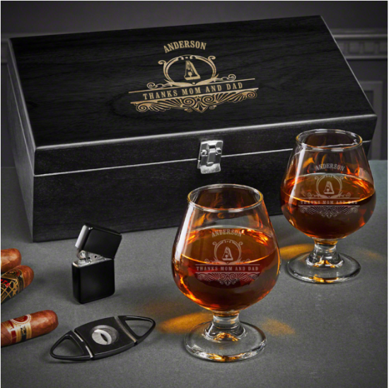 Unique Wedding Gift for Parents is a Cognac Box Set