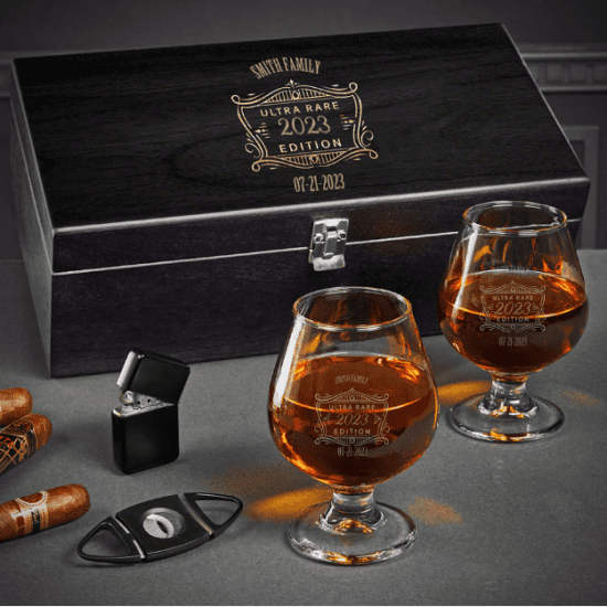 Engraved Cognac Box Set