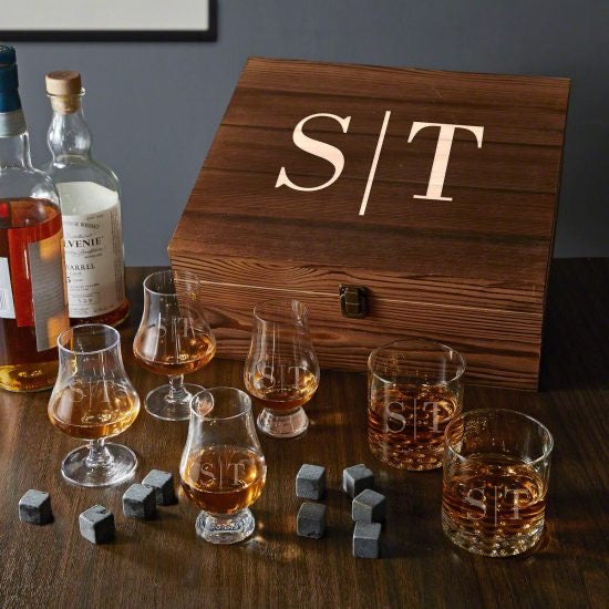 Monogrammed Whiskey Glass Set