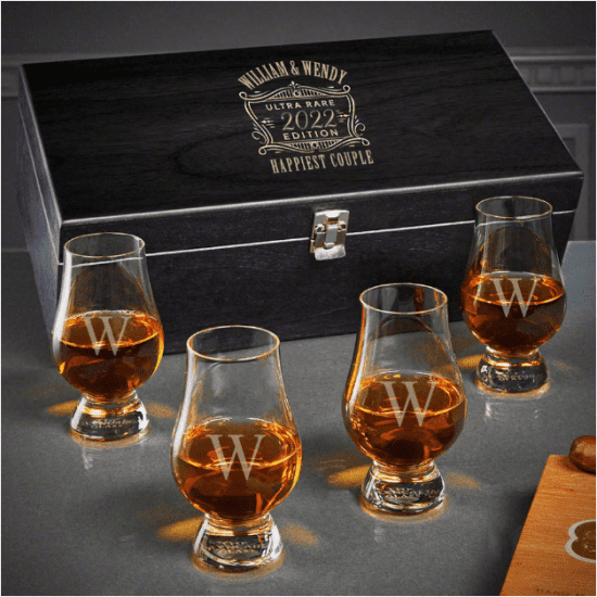 Personalized Couples Glencairn Gift Set