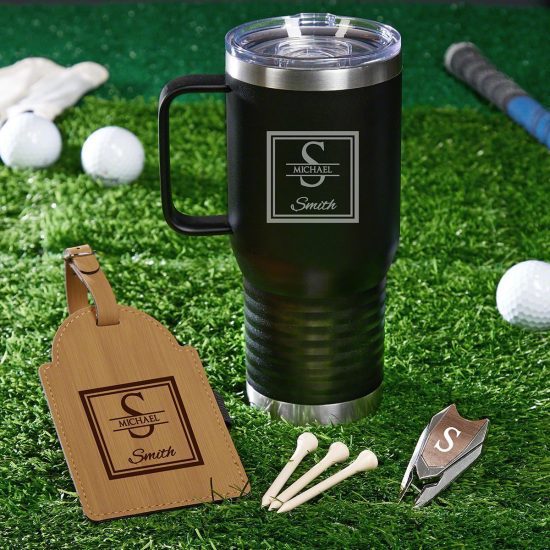 Custom Coffee Tumbler and Golf Set