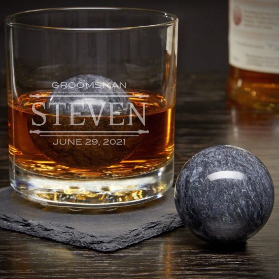 Personalized Whiskey Glass with Chilling Spheres