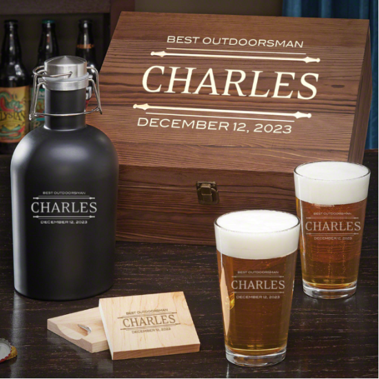 Custom Beer Growler Outdoor Gift Set for Men