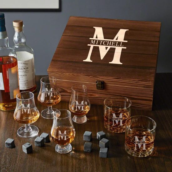 Custom Whiskey Gift Basket of Popular Whiskey Glasses