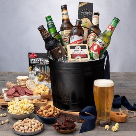 Microbrew Beer Bucket Gift Baskets for Men