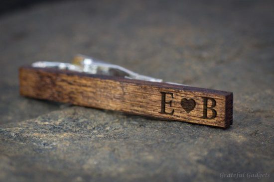 Engraved Wooden Tie Clip