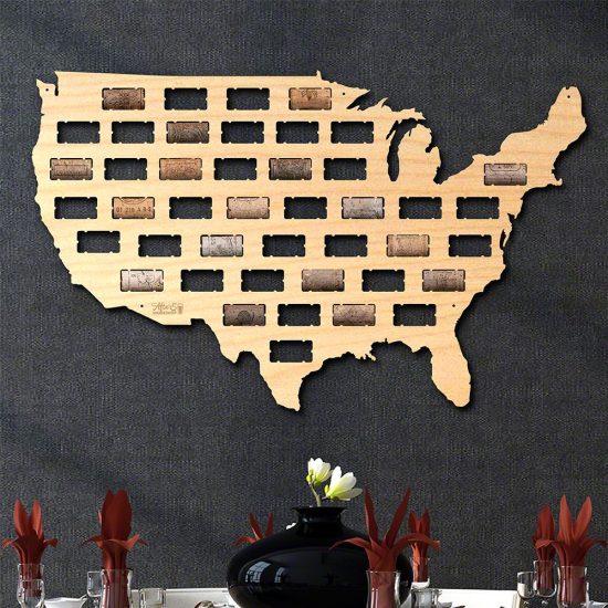 USA Map Wine Cork Holder
