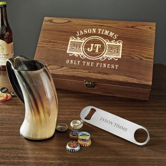 Ale Horn Beer Gift Box Set for Him