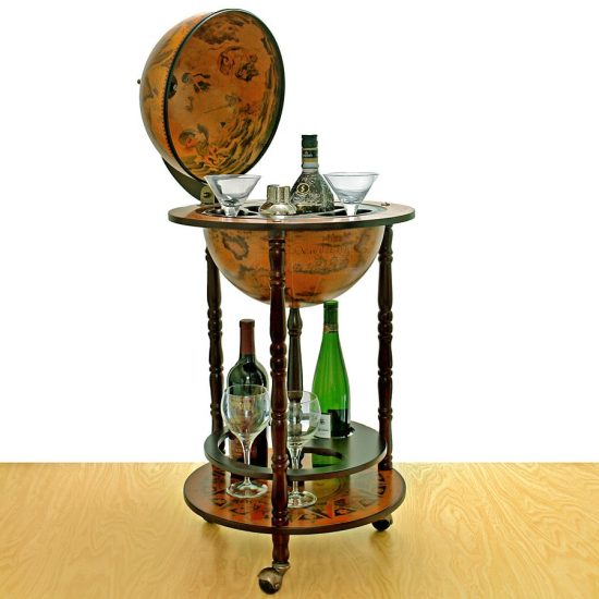 Unique Anniversary Gift for Husband Antique Globe Bar Cart