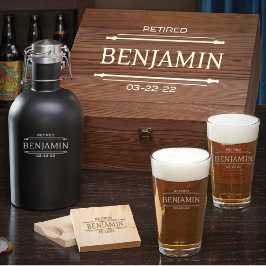 Growler Box Set of the Best Retirement Gifts for Dad